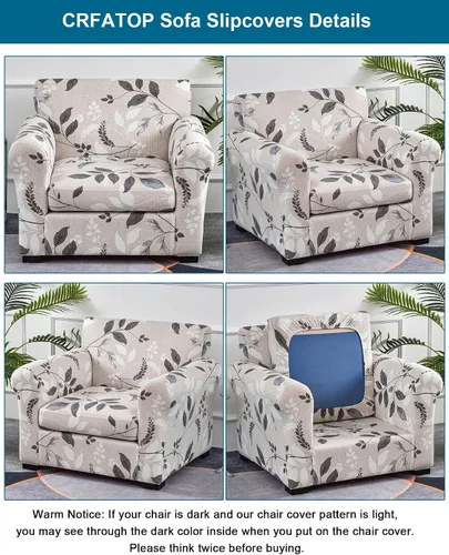 Miniatura 8 de CRFATOP Fundas elásticas para sillón de 2 plazas suaves con diseño floral para perros, fundas elásticas para sillón de 1 plaza, fundas lavables