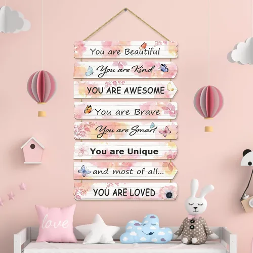 Miniatura 6 de Paquesta Decoración de Habitación para Niñas Decoración de Pared de Mariposa para Dormitorio de Niñas Arte de Pared Inspiracional para Niños