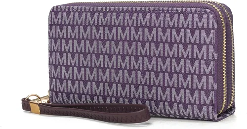 Miniatura 83 de MKF Collection Mia K - Cartera de pulsera para mujer, pequeña cartera de cuero vegano para tarjetas de crédito con cremallera y bolsillo