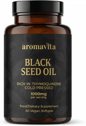 Aceite de semilla negra 1000 mg cápsulas blandas – Nigella sativa prensada en frío, 1.8% timoquinona, utilizado tradicionalmente para apoyo