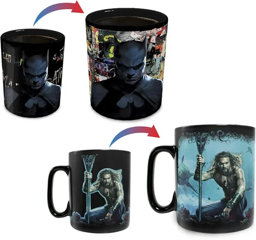 Miniatura 12 de Morphing Mugs DC Comics – Batman – Capa – Una taza sensible al calor de 16 onzas – Imagen completa revelada cuando se añade líquido caliente