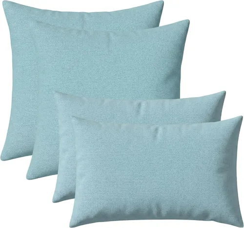 Miniatura 30 de RSH DECOR: Sunbrella Juego de 4 almohadas lumbares y cuadradas 20 x 12 pulgadas y 17 x 17 pulgadas Tela resistente al agua y a la decoloración