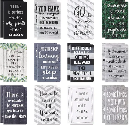 Miniatura 19 de Outus 24 blocs de notas inspiradores, cuaderno motivacional, cuaderno de bolsillo pequeño, cuaderno inspirador para escuela, oficina, viajes