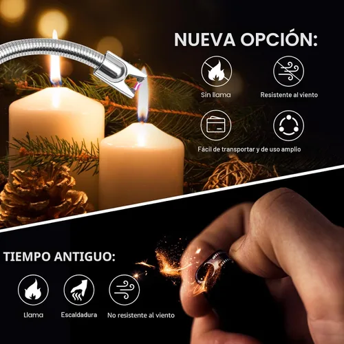 Miniatura 4 de KTEBO 2 Pack Encendedores Eléctricos de Arco de Plasma Recargables - USB de Largo Alcance para Velas Perfumadas, Barbacoa y Camping - Encendedores