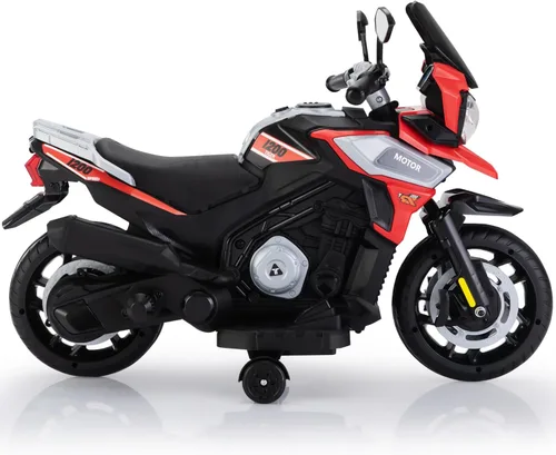 Miniatura 3 de TOBBI - Motocicleta para niños, eléctrica, estilo motocross, bicicleta para niños pequeños con ruedas de entrenamiento, juguetes de 12V, batería