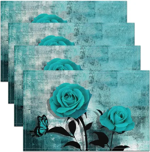 Miniatura 9 de Manteles individuales rústicos de margaritas para niños, adolescentes y jóvenes, manteles individuales retro florales antideslizantes, manteles