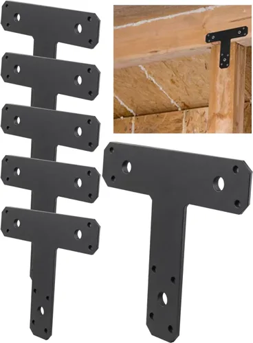 Miniatura 16 de 2 soportes en L extremadamente resistentes, soporte de esquina de acero de 6 x 5 pulgadas, soporte de ángulo de 90 grados de grosor de 0.22 pulgadas