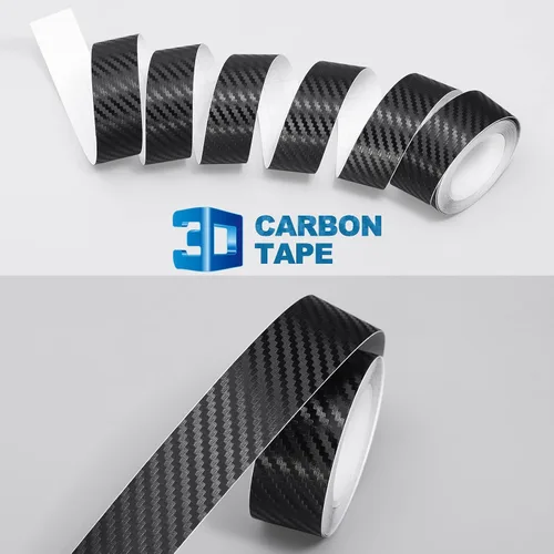 Miniatura 8 de Spurtar Envoltura de fibra de carbono, 1 pulgada x 20 pies de liberación de aire, envoltura de vinilo negro para automóviles, eliminación de cromo
