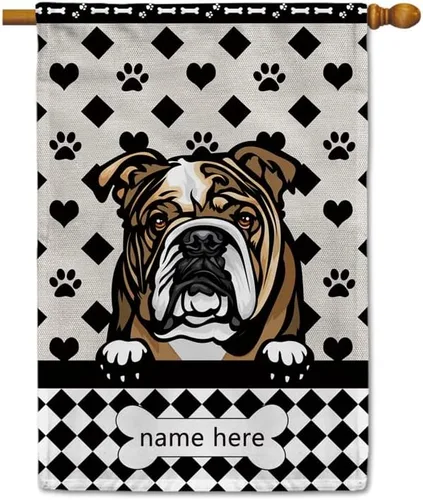 Miniatura 35 de Bandera personalizada de jardín para perro, lindo perro salchicha salchicha, lunares, búfalo, bandera a cuadros para decoración del hogar al aire