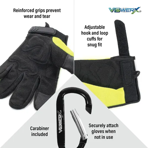 Miniatura 4 de Guantes mecánicos de alta visibilidad, protectores ajustables para muñecas y nudillos, guantes de trabajo resistentes, guantes de seguridad