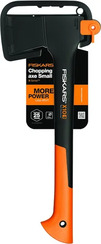 Miniatura 7 de Fiskars Hacha de cortar S X10, Estuche de almacenamiento y transporte incluido, Longitud: 44 cm, Recubrimiento antiadherente, Cuchilla de acero