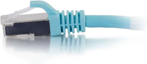 Miniatura 3 de C2G 00740 Cable Cat6a - Cable de conexión de red Ethernet blindado sin enganches, aguamarina (1 pie, 1.0 ft)