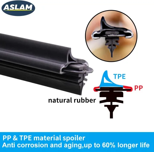 Miniatura 5 de ASLAM Limpiaparabrisas para todas las estaciones, tipo M, 24 + 21 pulgadas, adaptadores multifuncionales y repuestos reemplazables, doble vida útil