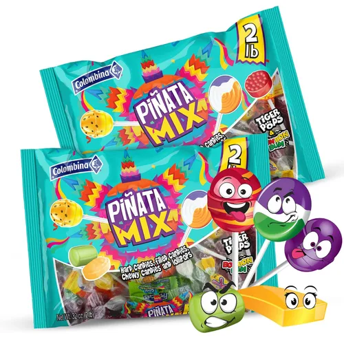 Colombina Mezcla de piñata de 2 libras – Paquete variado de dulces surtidos – Rellenos de piñata de Halloween y bolsas de fiesta con caramelos