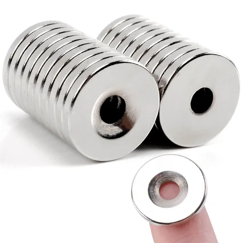 Miniatura 12 de MIN CI 40 piezas de imanes con agujero, imanes de disco de neodimio con agujero (15 x 3 mm agujero 4 mm)