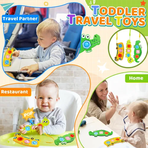 Miniatura 3 de Juguetes sensoriales para aliviar la ansiedad, 3 unidades, actividades de viaje en avión para niños pequeños, bolsas de regalo, juguetes