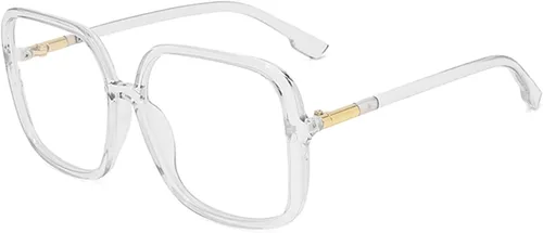 Miniatura 8 de Gafas de lectura cuadradas retro para mujer, bloqueo de luz azul, marcos de anteojos de gran tamaño, lente grande Negro