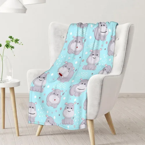 Miniatura 2 de Regalos de manta de hipopótamo, 76x102 cm Manta de hipopótamo suave de franela, regalos cálidos y ligeros de hipopótamo para niñas y niños
