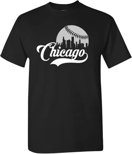 Miniatura 31 de Xtreme Apparrel Cityscape Skyline - Camiseta para hombre para fanáticos del béisbol Miami - Camisa negra