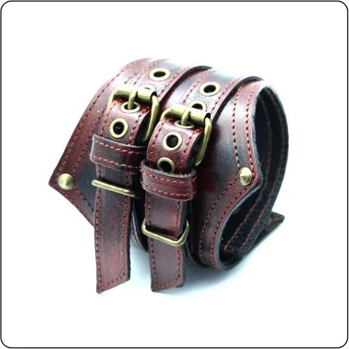 Miniatura 4 de Pulsera de cuero ancho con hebilla de cinturón punk rock