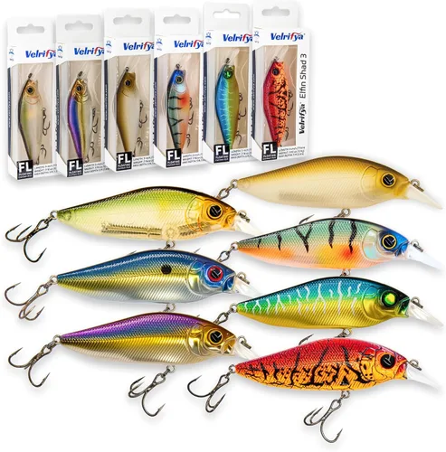 Miniatura 17 de Crankbaits/Jerkbait híbrido para pesca de lubina, buceo poco profundo, manivela para lucio, agua fría para pesca de invierno y primavera, para agua