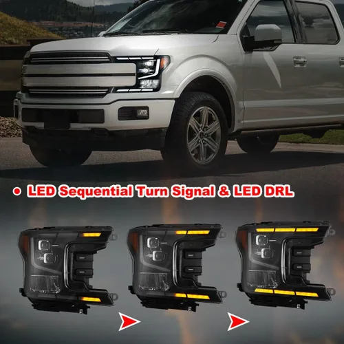Miniatura 5 de Nixon Offroad Faros delanteros de proyector para Ford F150 2018-2020, modos de iluminación funcional LED completos DRL/señal de giro