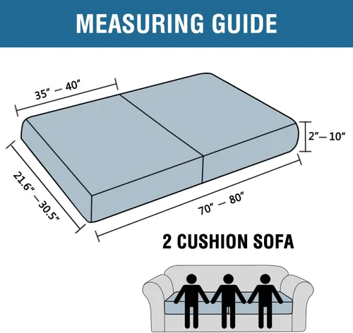 Miniatura 3 de H.VERSAILTEX Fundas de cojín de asiento individuales superelásticas para sofá, juegos de fundas de cojín de sofá, tela de sarga gruesa con textura