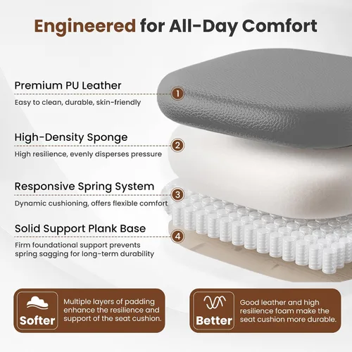 Miniatura 5 de BESTFAIR Silla de oficina grande y alta, silla ejecutiva de respaldo alto con reposapiés y soporte lumbar para personas pesadas, brazos ajustables