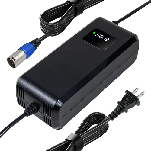 Miniatura 12 de Cargador de 58.8V 2A Conector XLR de 3 pines para baterías de litio de 52 V, adaptador de corriente con pantalla HD de voltaje de carga actual