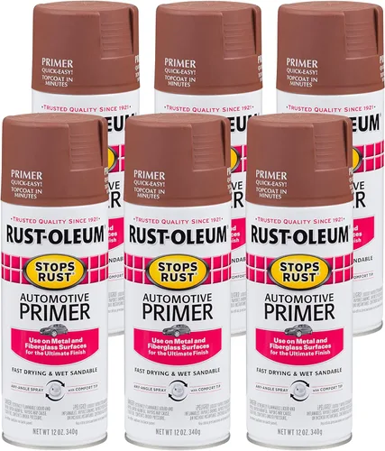 Miniatura 7 de Rust-Oleum 2081830 - Spray de imprimación para automóvil que detiene el óxido, 12 onzas, gris claro plano