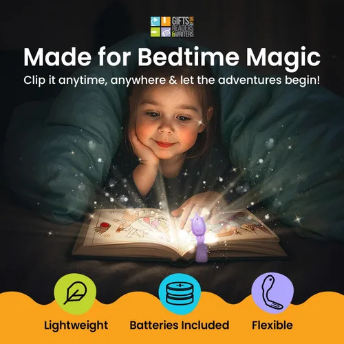 Miniatura 2 de Flexilight Pal - Luz de lectura 2 en 1, marcapáginas, luz LED con clip, lámpara de lectura para niños y adultos, accesorios de libro de regalo