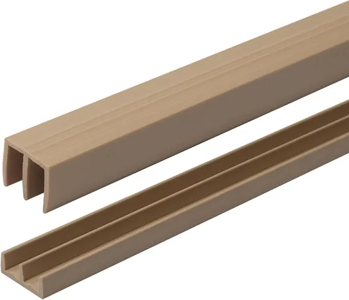 Miniatura 13 de Riel de puerta corredera de panel de 1/4 pulgadas, juego superior e inferior de plástico negro de 48 pulgadas, fabricado en EE. UU., paquete de 1