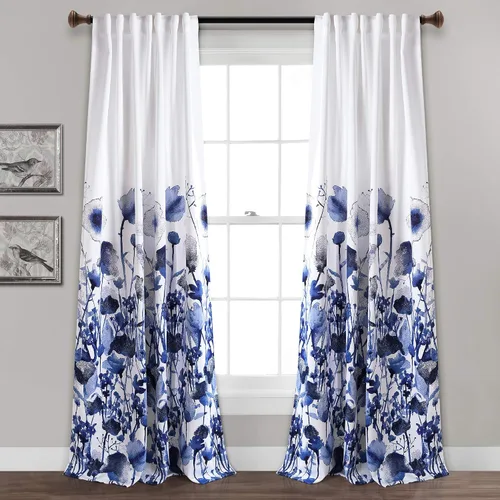 Miniatura 18 de Lush Decor Zuri Flora Cenefa para ventana de oscurecimiento con solapa única, 52 pulgadas de ancho x 18 pulgadas de largo + 2 pulgadas de cabecera