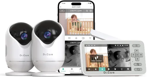 Miniatura 9 de Dr.Care VistaView Lite Smart WiFi Baby Monitor - Pantalla dividida 720P de 4 pulgadas y control de aplicación de cámara 1080P, alertas
