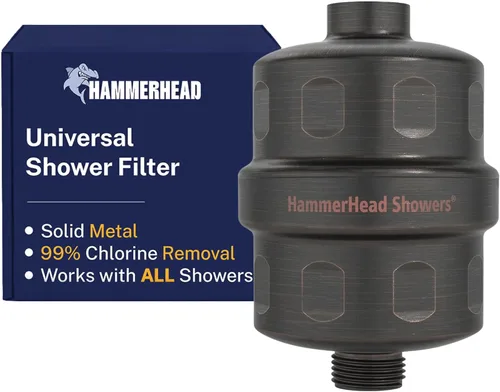 HammerHead Showers® Filtro de Cabezal de Ducha de Metal Sólido – Filtro de Ducha KDF 55, Filtros de Ducha Universales de Alta Presión para Eliminar