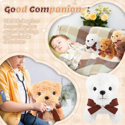 Miniatura 6 de HyDren Juego de 96 piezas de juguetes de peluche pequeños para perros de 4.7 pulgadas, bolsas de papel de peluche pequeños, tarjetas de adopción