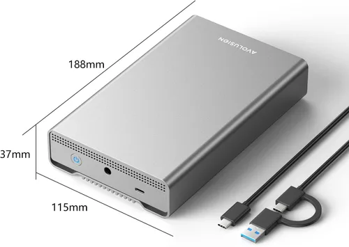 Miniatura 2 de Avolusion PRO-G2 14TB USB 3.2 Gen 2 (10Gbps) Disco duro externo USB-C para Windows/MacOS (plata)