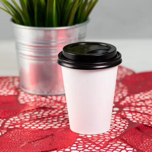 Miniatura 4 de Karat PP Sipper Dome Tapa para papel de 8 oz Taza de café caliente desechable (negro) - 1,000 ct