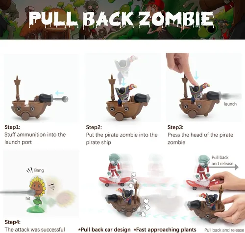 Miniatura 3 de Maikerry Juego de 7 figuras de PVZ con diseño de plantas, gran cumpleaños, Navidad, para niños y niñas, con mapa de campo de batalla