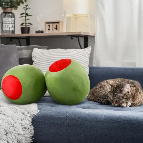 Miniatura 4 de Beeveer Bonita almohada de olivo de olivo decorativa Kawaii para decoración de habitación, regalos de frutas, peluches para abrazar, cojín suave