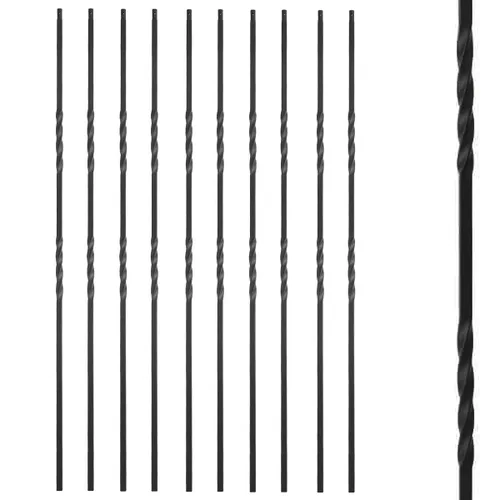S09 - Juego de 10 balaustres de hierro forjado, barandilla de escalera en espiral para cubiertas, barandilla de escalera en espiral de 1/2 pulgada