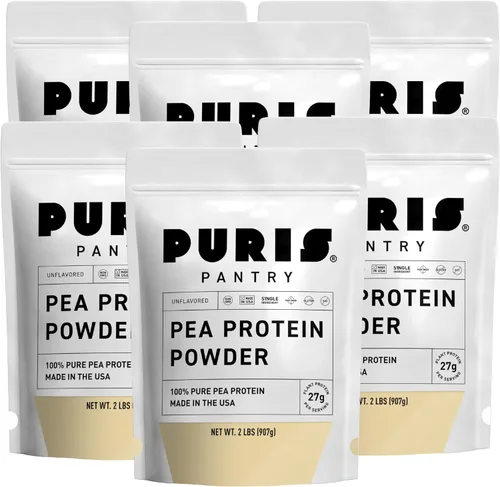Miniatura 8 de PURIS Proteína de guisante en polvo – Vegano a base de plantas 0.95 oz por porción Sin lácteos, soja y gluten Etiqueta limpia sin OMG Sabor