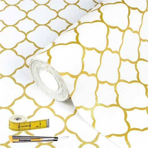 Miniatura 12 de Lámina para revestir estantes y cajones de cocina y baño, impermeable, antideslizante, sin adhesivo, fácil de limpiar, incluye cuchillo y cinta