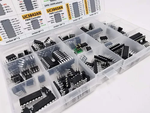 Miniatura 4 de Surtido de chips CI XL, 150 piezas, amplificador, oscilador, pwm, PC817, NE555, LM358, LM324, JRC4558, LM393, LM339, NE5532, LM386, TDA2030