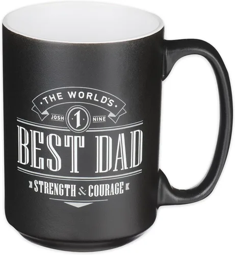 Miniatura 20 de Christian Art Gifts Taza grande de cerámica inspiradora con escritura bíblica para café y té para hombres: Versículo bíblico que anima al hombre