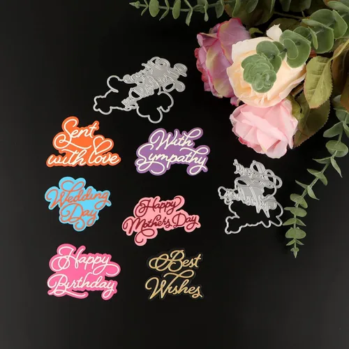 Miniatura 6 de Briartw Troqueles de corte especiales para amigos, palabras, frases, sombra, sentimiento, para hacer tarjetas, letras del alfabeto, álbumes de Amigo