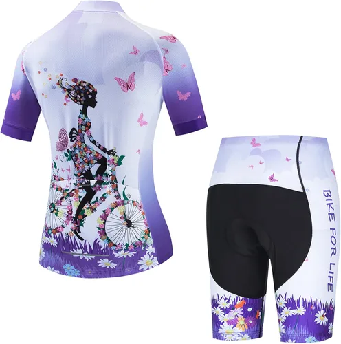 Miniatura 2 de Conjunto de pantalones cortos de ciclismo para mujer, acolchado para bicicleta, traje de verano