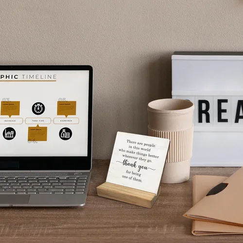Miniatura 4 de Placa de Madera Inspiracional con Soporte - Regalos de Agradecimiento para Familia, Amigos, Compañeros de Trabajo, Maestros