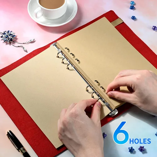 Miniatura 5 de Papel en Blanco Vintage A5 Recargable, Papel de Recarga Retro A5 para Carpetas de 6 Anillas, Planificador, Diario de Viajero, Cuaderno, Papel