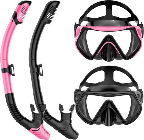 Miniatura 9 de Equipo de esnórquel para adultos, juego de máscara de esnórquel para adultos, buceo, gafas de natación con cubierta para la nariz, vidrio templado